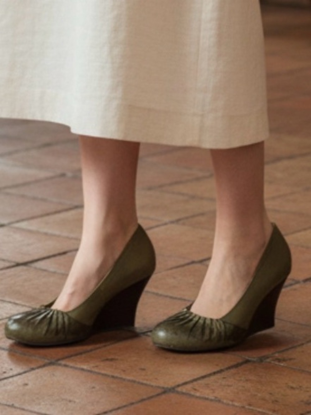 Seychelles Olive Green Wedge Pumps - Elegant Women’s Dress Shoes